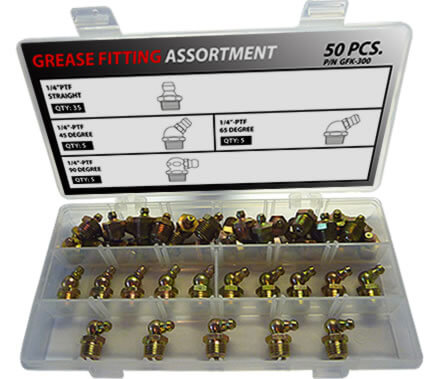 50pc 1/4"-18 PTF Grease Fitting Assortment