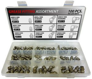 100pc Metric Stainless Steel Grease Fitting Assortment
