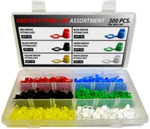 300pc Grease Fitting Cap Assortment